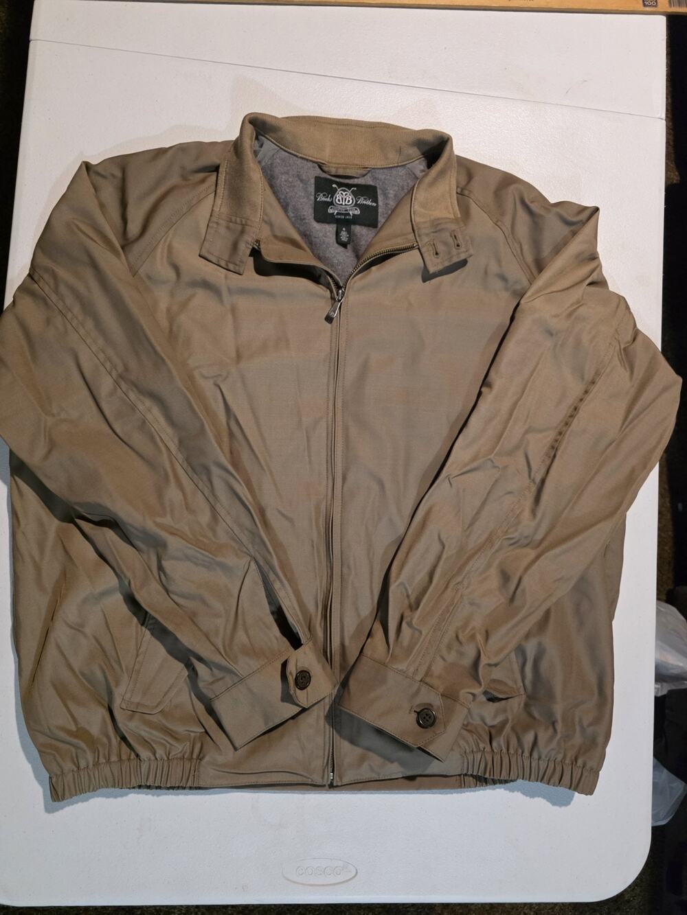 Brooks Brothers Country Club Loro Piana Rain System Jacket Mens XL Tan
